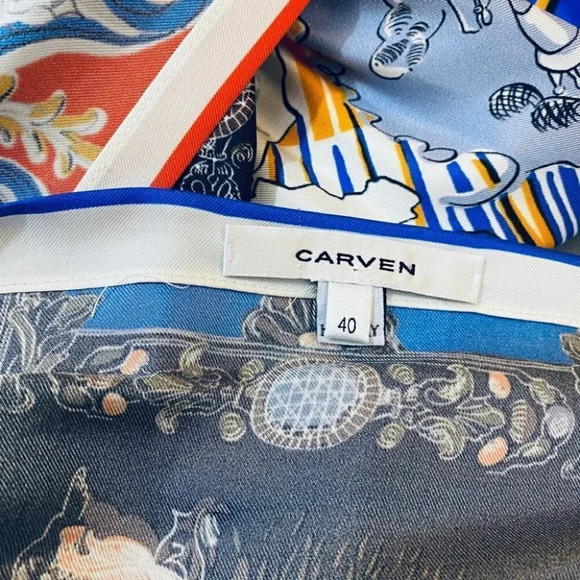 Carven - Pure Silk Multicolour Mythological Mini Dress - Picture 6 of 9